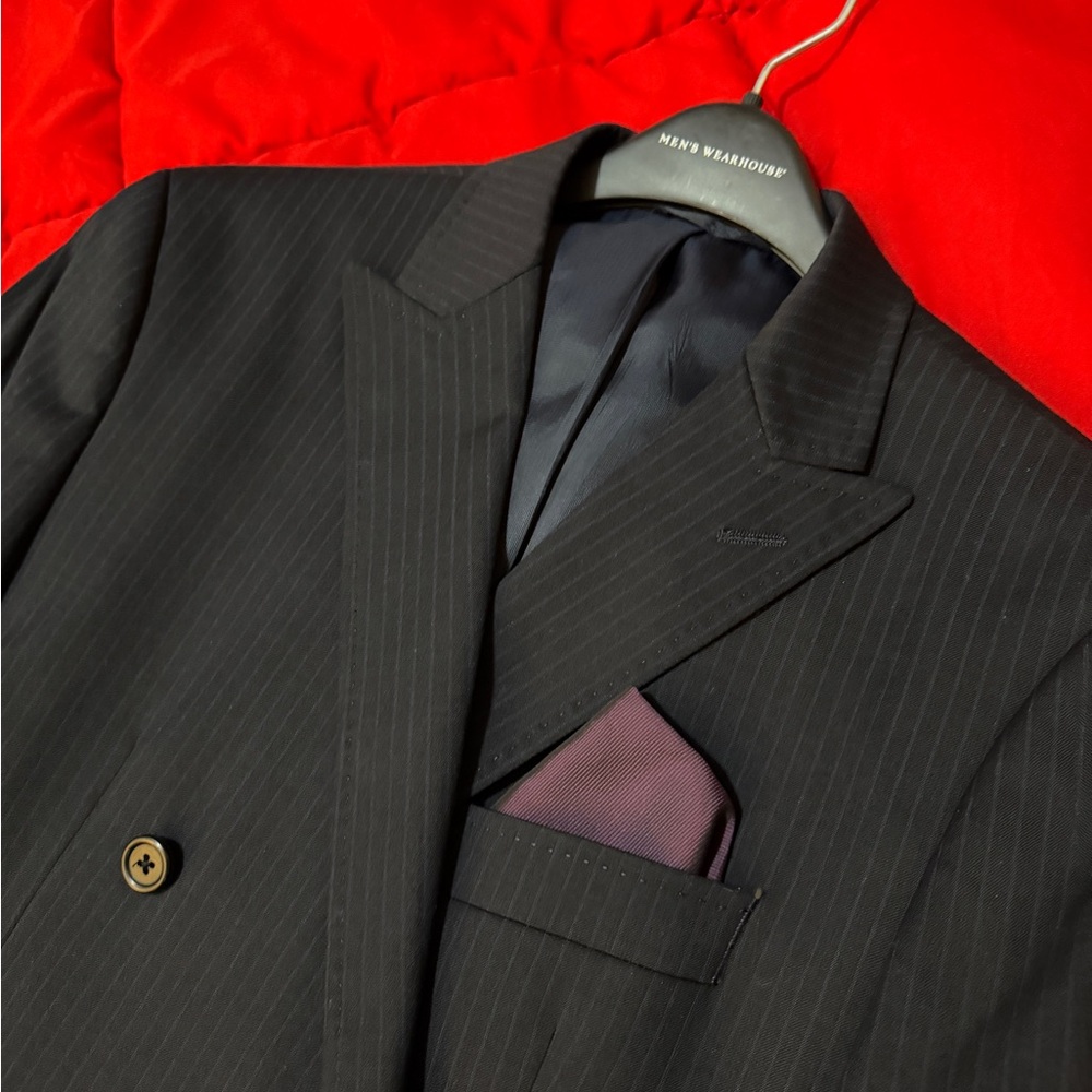 Michael Kors Black Wool Pinstripe Blazer - Picture 1 of 9